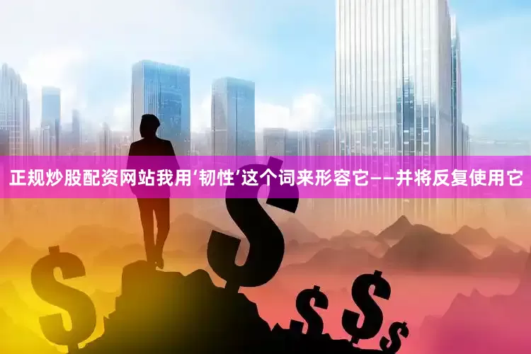 正规炒股配资网站我用‘韧性’这个词来形容它——并将反复使用它